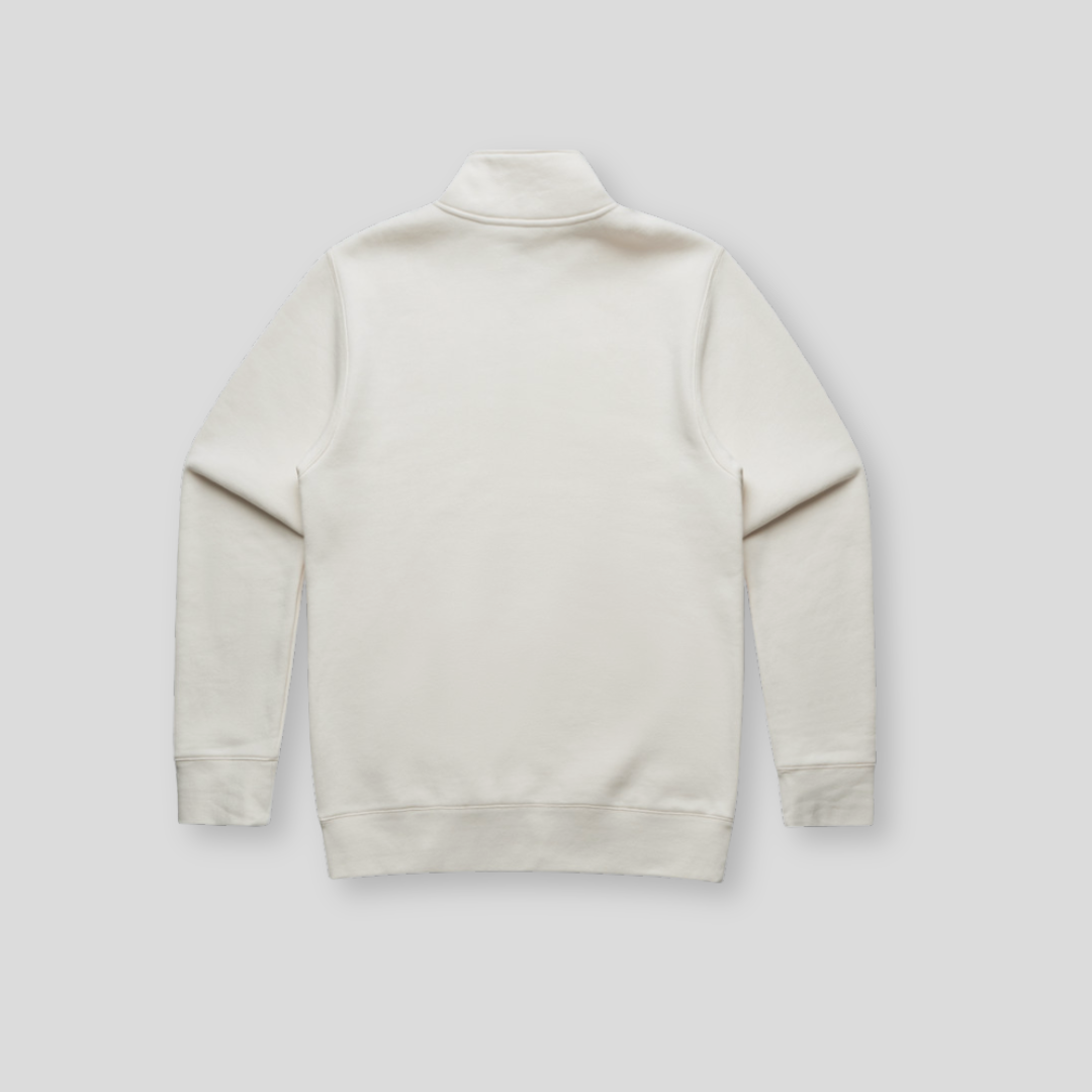 Front view of OLTO Unisex Half Zip in Bone