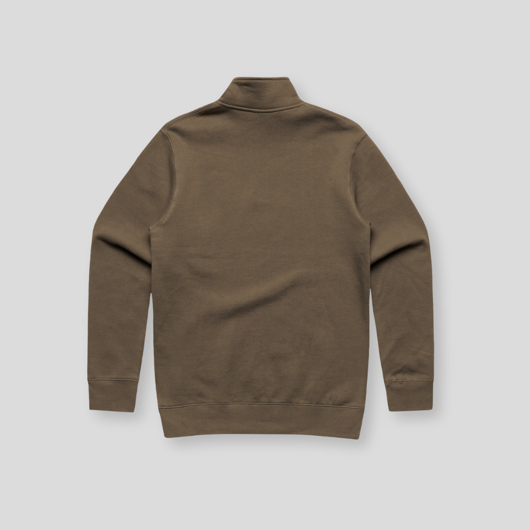 Front view of OLTO Unisex Half Zip in Walnut