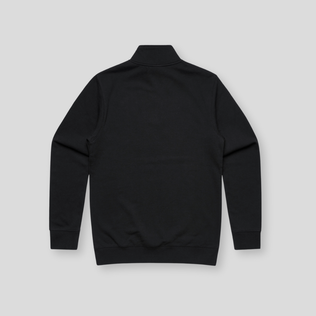 Back view of OLTO Unisex Half Zip in Black