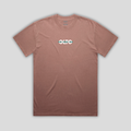 Front view flat lay of OLTO Relaxed T-Shirt in Faded Pink showing the signature Colourbolt chest logo and premium heavyweight fabric texture.