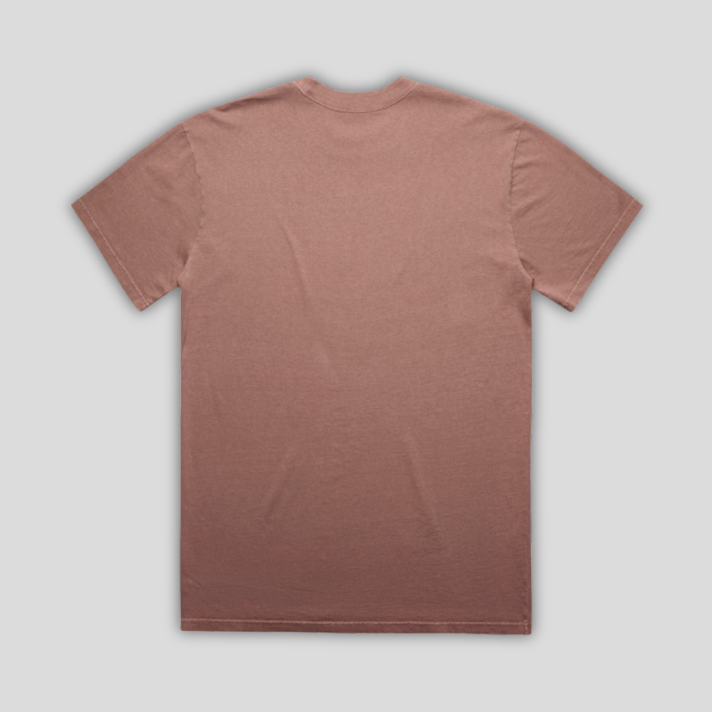 Rear view flat lay of OLTO Relaxed T-Shirt  in Faded Pink highlighting the relaxed unisex fit and high-quality T-Shirt construction.