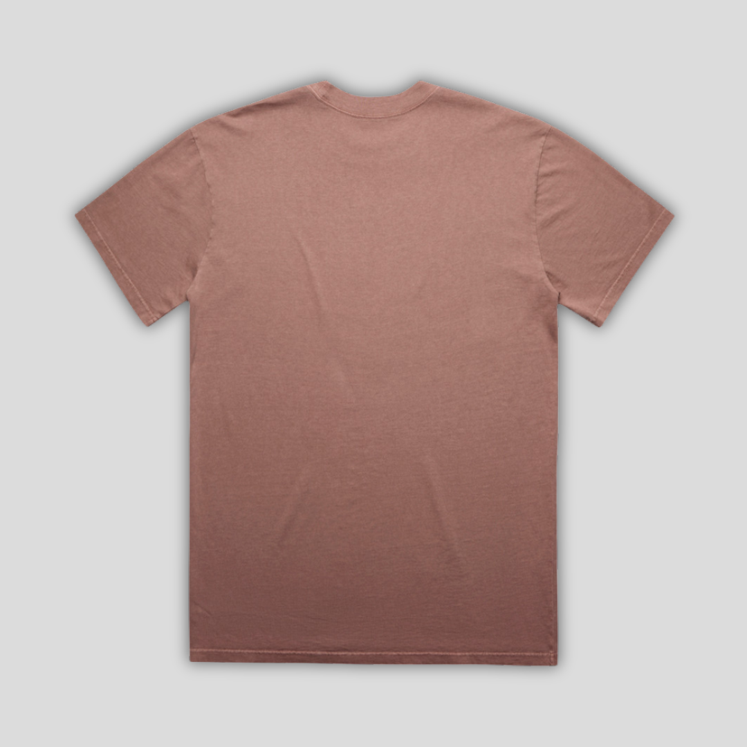 Rear view flat lay of OLTO Relaxed T-Shirt  in Faded Pink highlighting the relaxed unisex fit and high-quality T-Shirt construction.