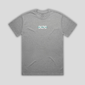 Front view flat lay of OLTO Relaxed T-Shirt in Grey Marl showing the signature Colourbolt chest logo and premium heavyweight fabric texture.